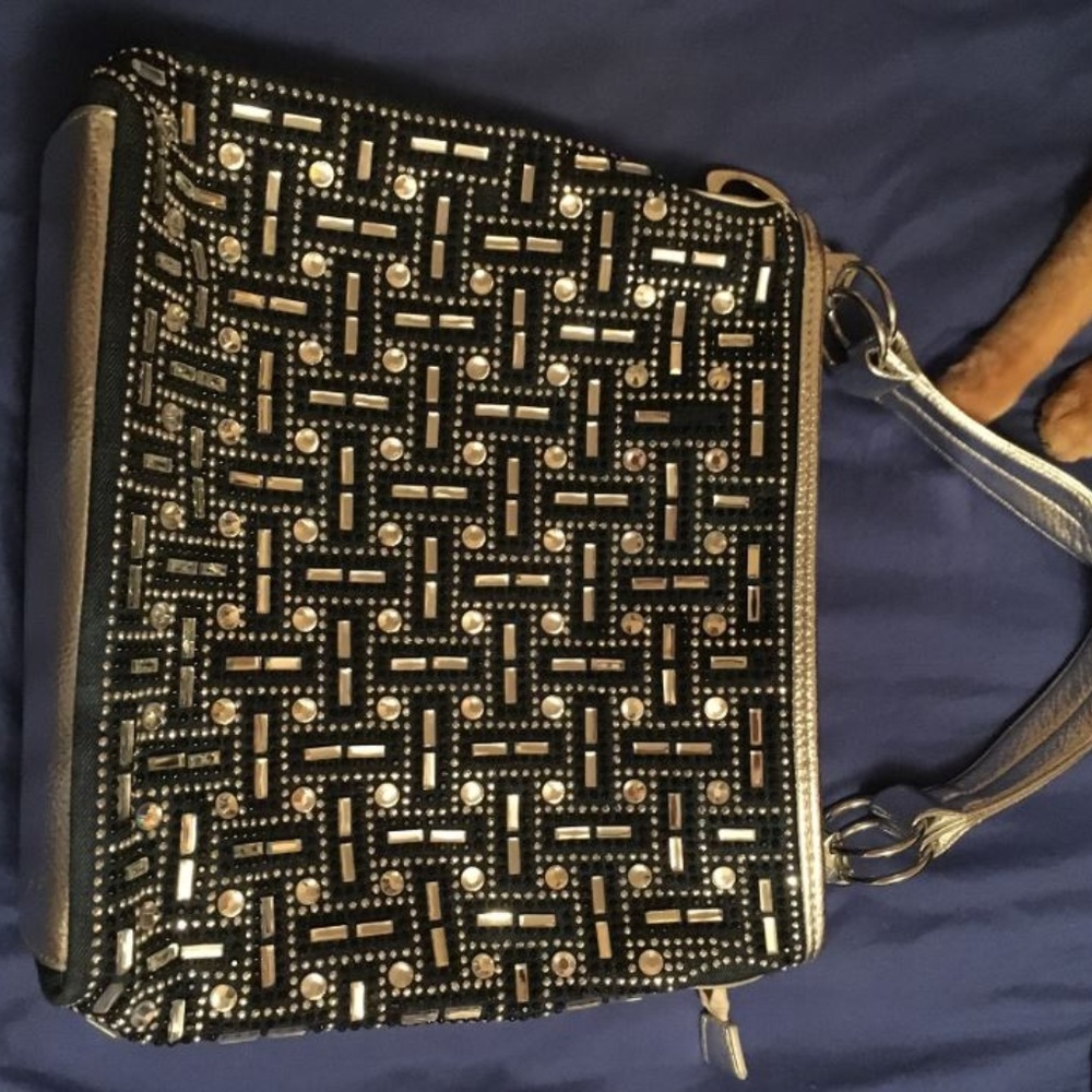 Denim Rhinestone Ladies Purse - Picture 2 of 6